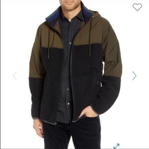 NWT Vince Mixed Media Hooded Jacket